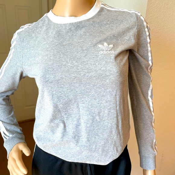 Adidas Originals Long Sleeve 3 Stripes Crew Neck - Picture 1 of 10